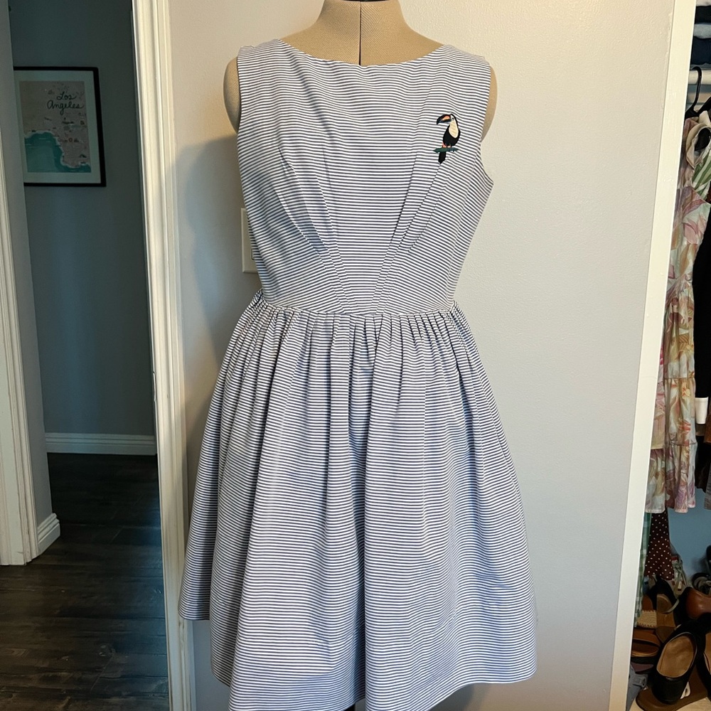 White and Blue Striped Dress